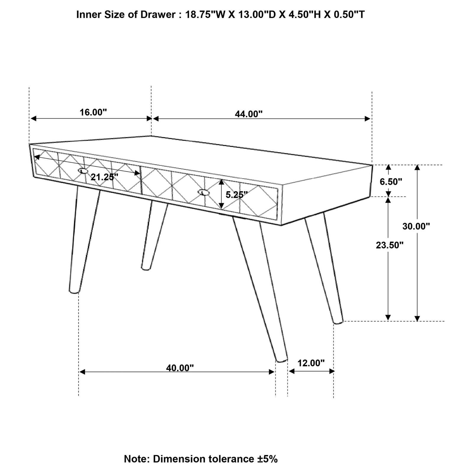 Alyssum Rectangular 2 Drawer Wood Console Table