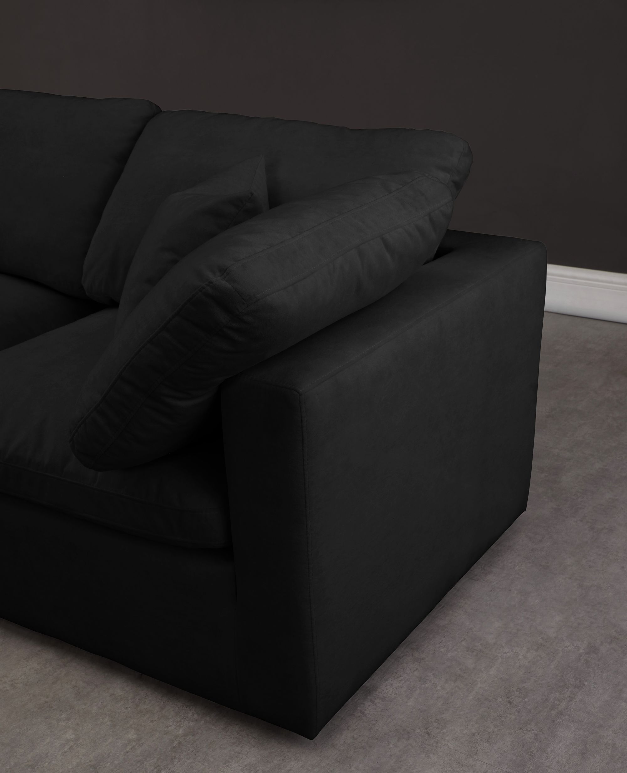 Plush 140" 7-Piece Velvet Standard Comfort Modular Sectional