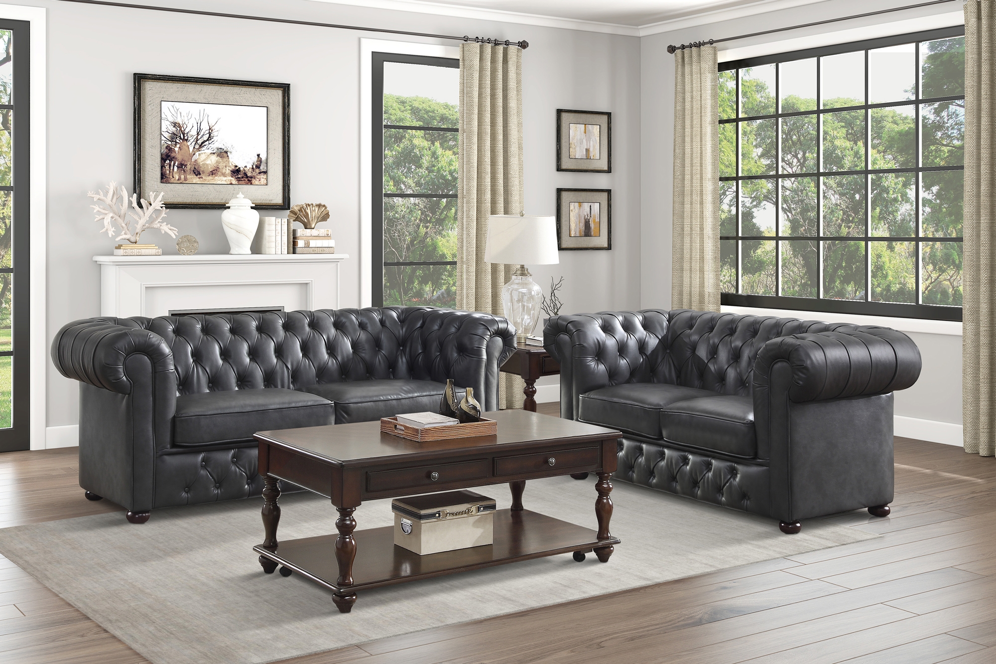Tiverton Leatherette Living Room Set