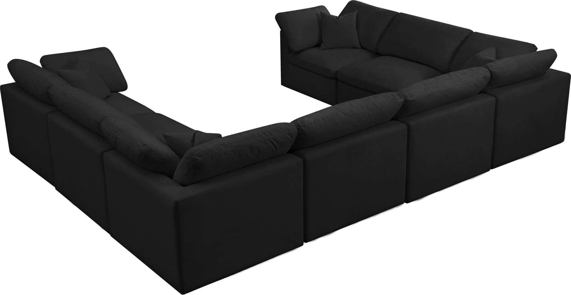 Plush 140" 8-Piece Velvet Standard Comfort Modular Sectional