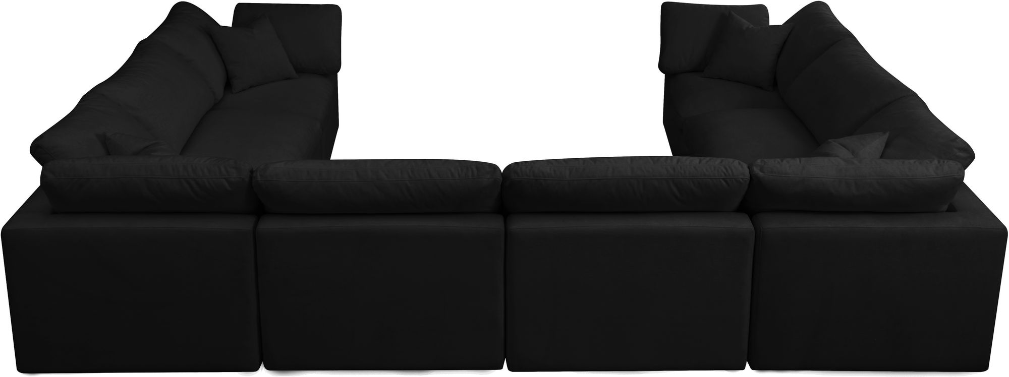 Plush 140" 8-Piece Velvet Standard Comfort Modular Sectional