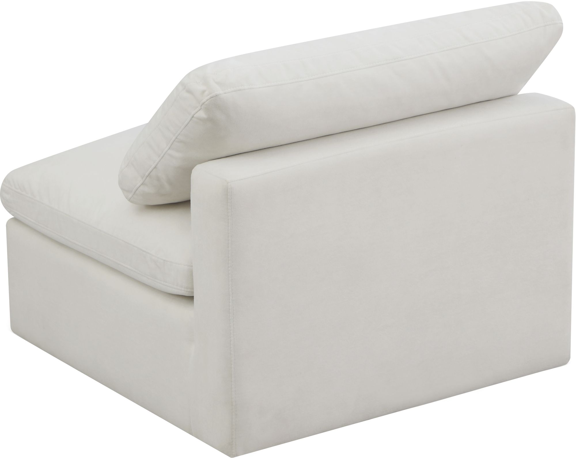 Plush Velvet Standard Comfort Modular Armless Chair