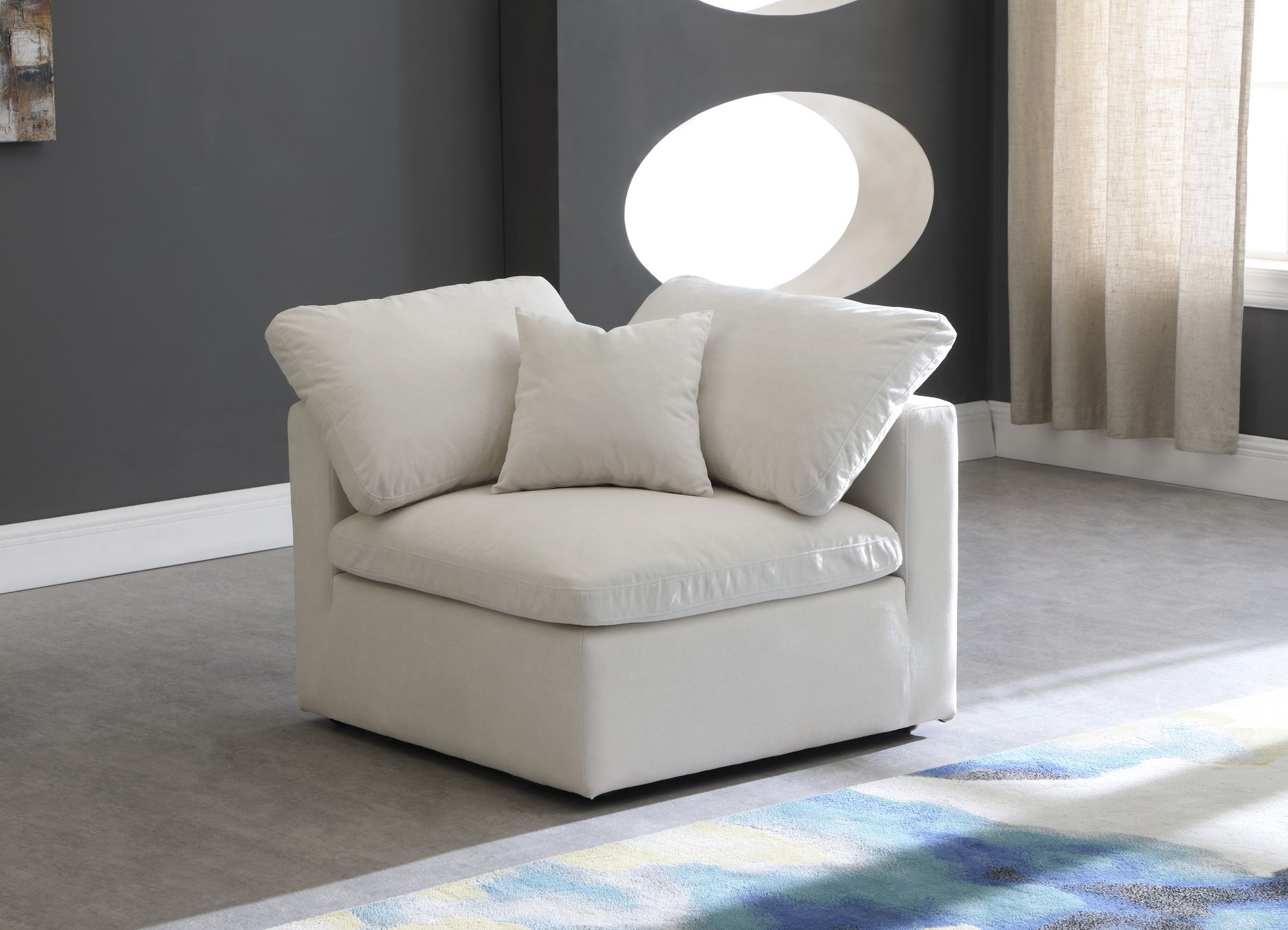 Plush Velvet Standard Comfort Modular Corner Chair