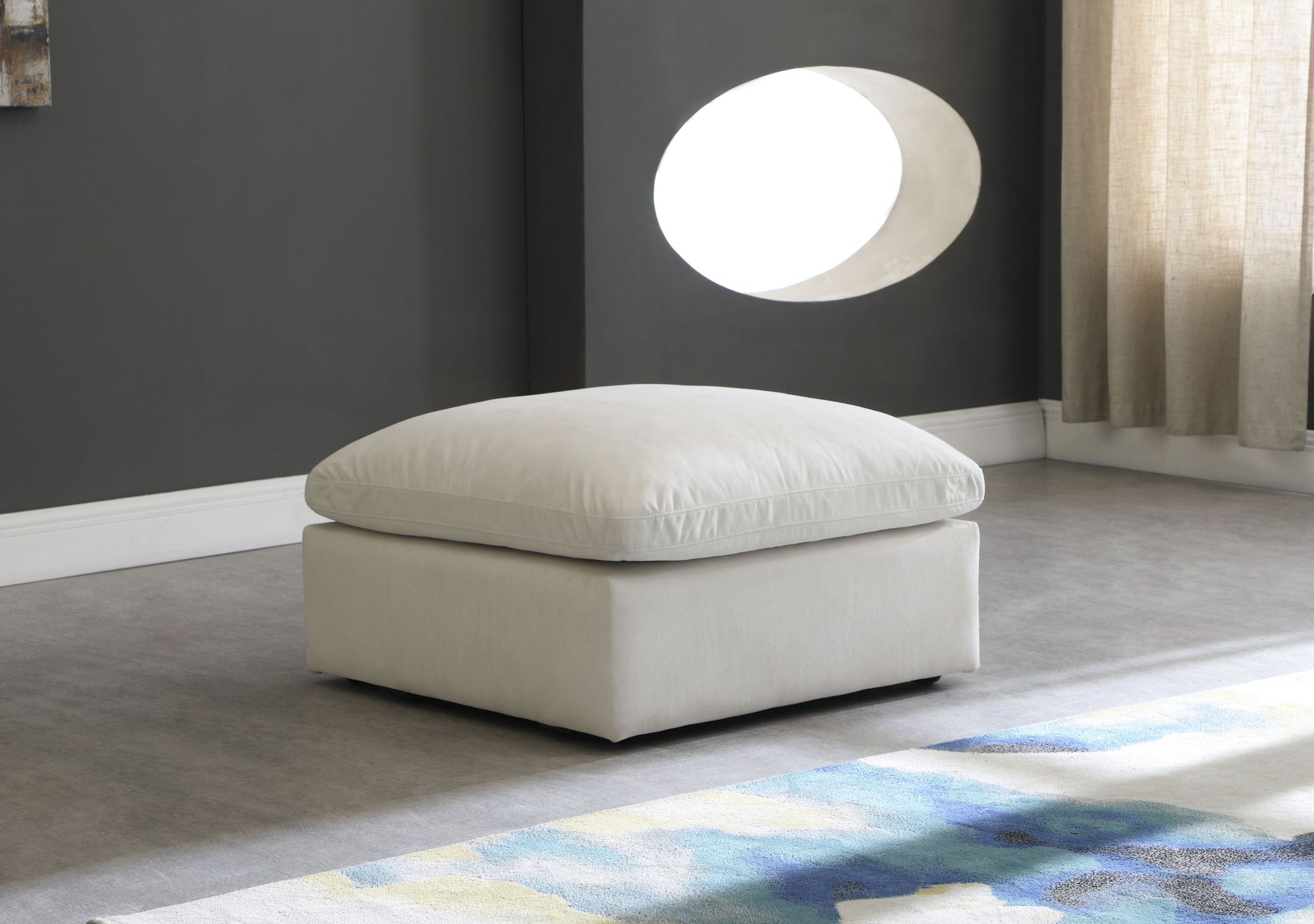 Plush Velvet Standard Comfort Modular Ottoman