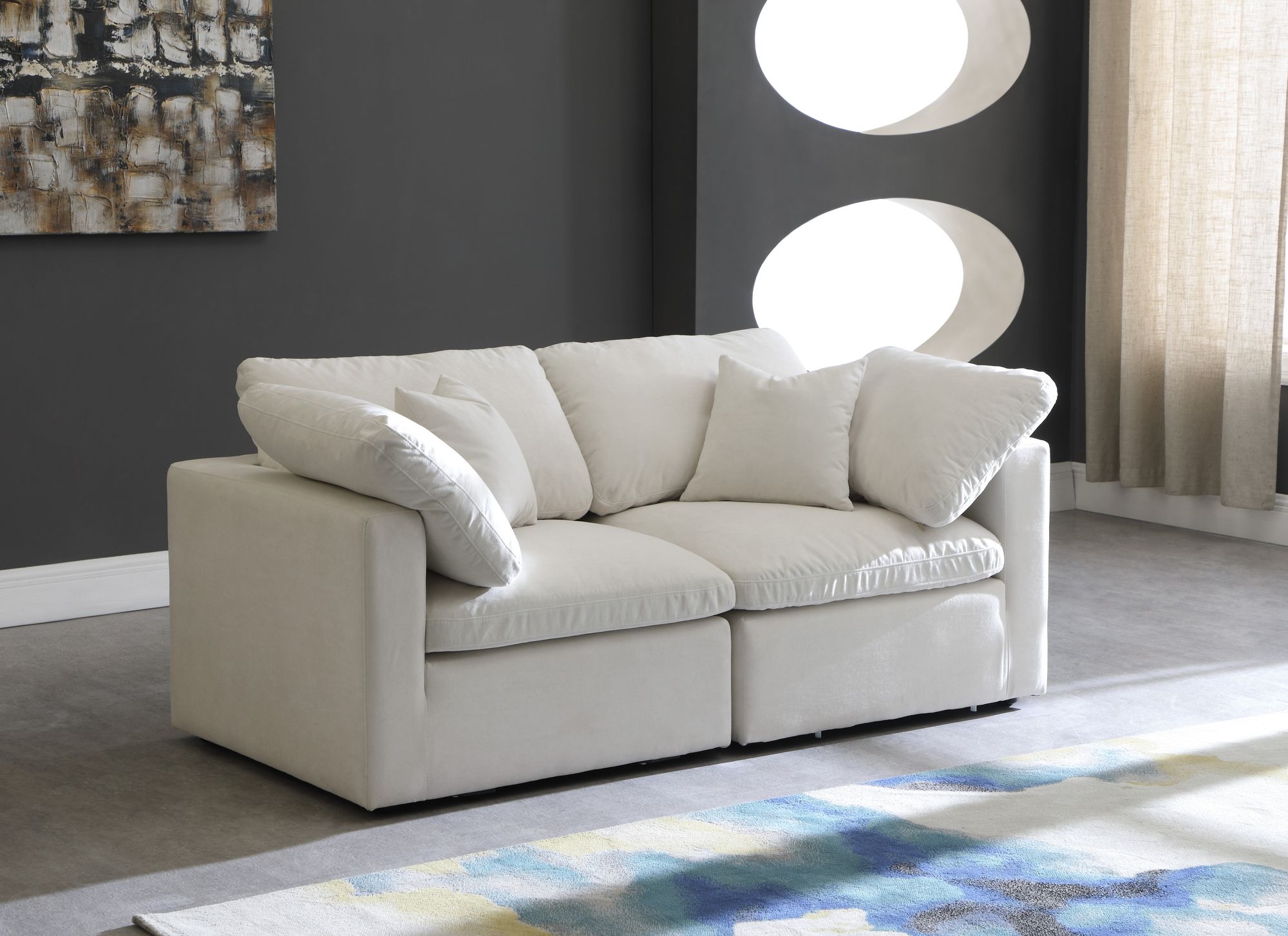 Plush 70" Velvet Standard Comfort Modular Sofa