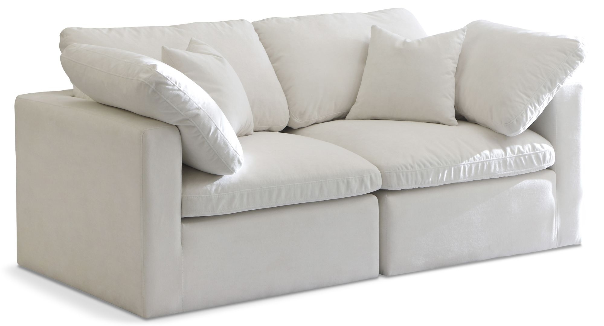 Plush 70" Velvet Standard Comfort Modular Sofa