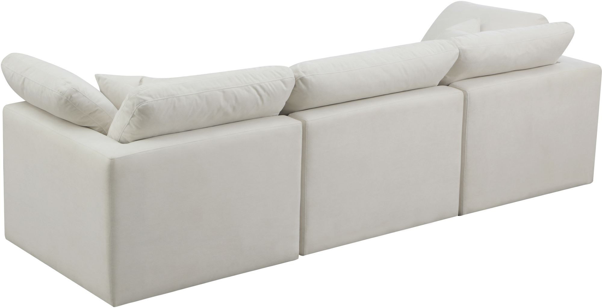 Plush 105" Velvet Standard Comfort Modular Sofa