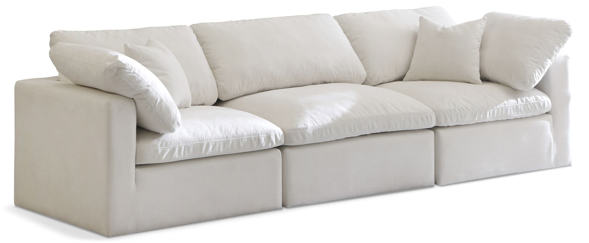 Plush 105" Velvet Standard Comfort Modular Sofa