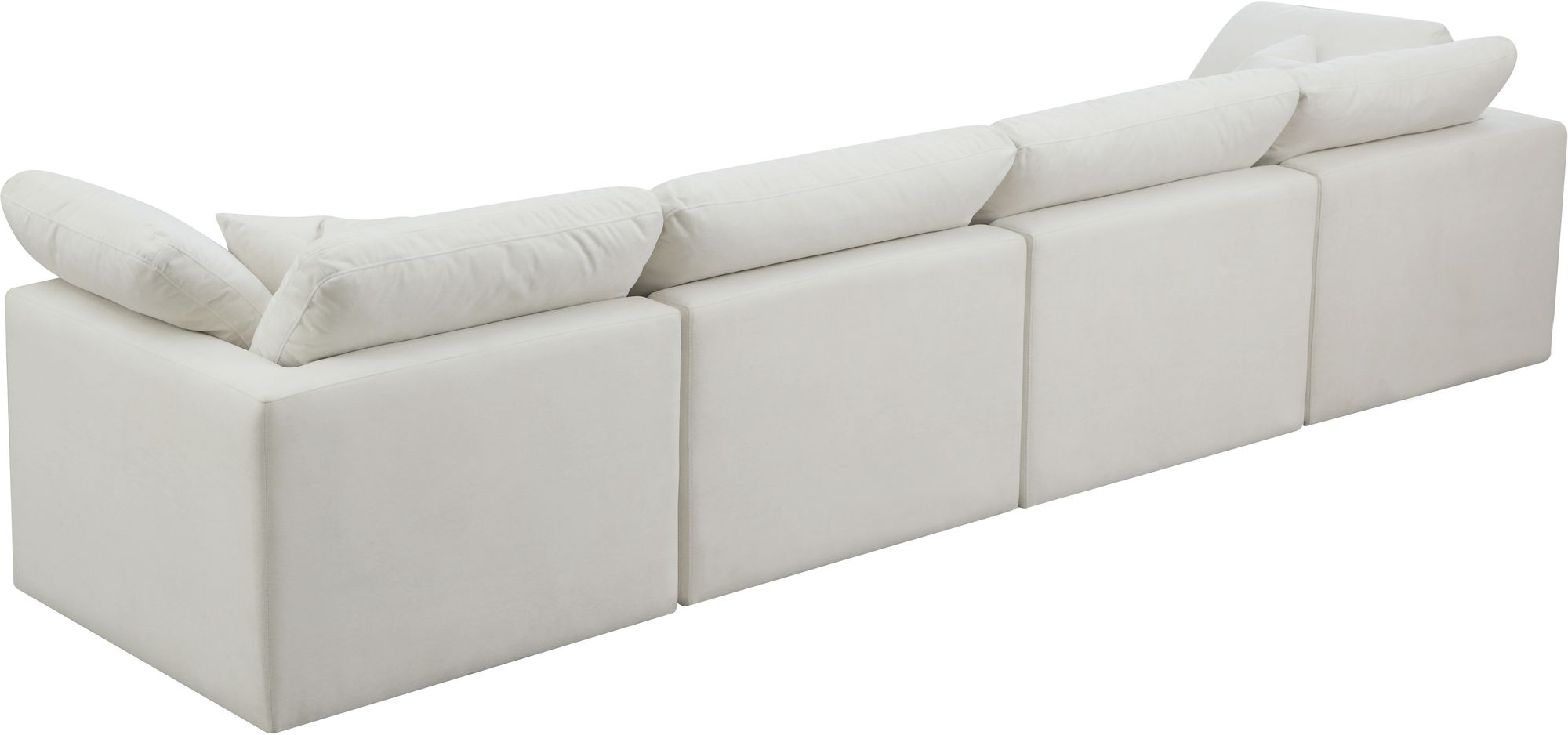 Plush 140" Velvet Standard Comfort Modular Sofa