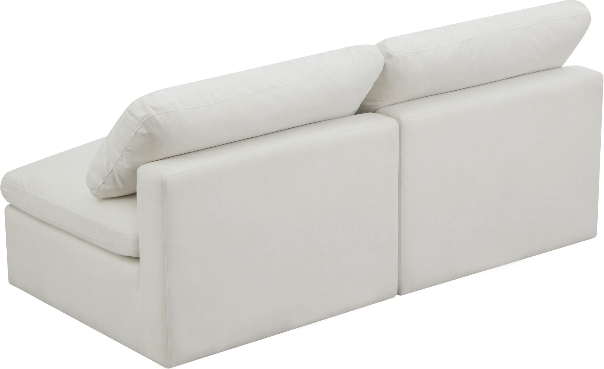 Plush 70" Velvet Standard Comfort Modular Armless Sofa