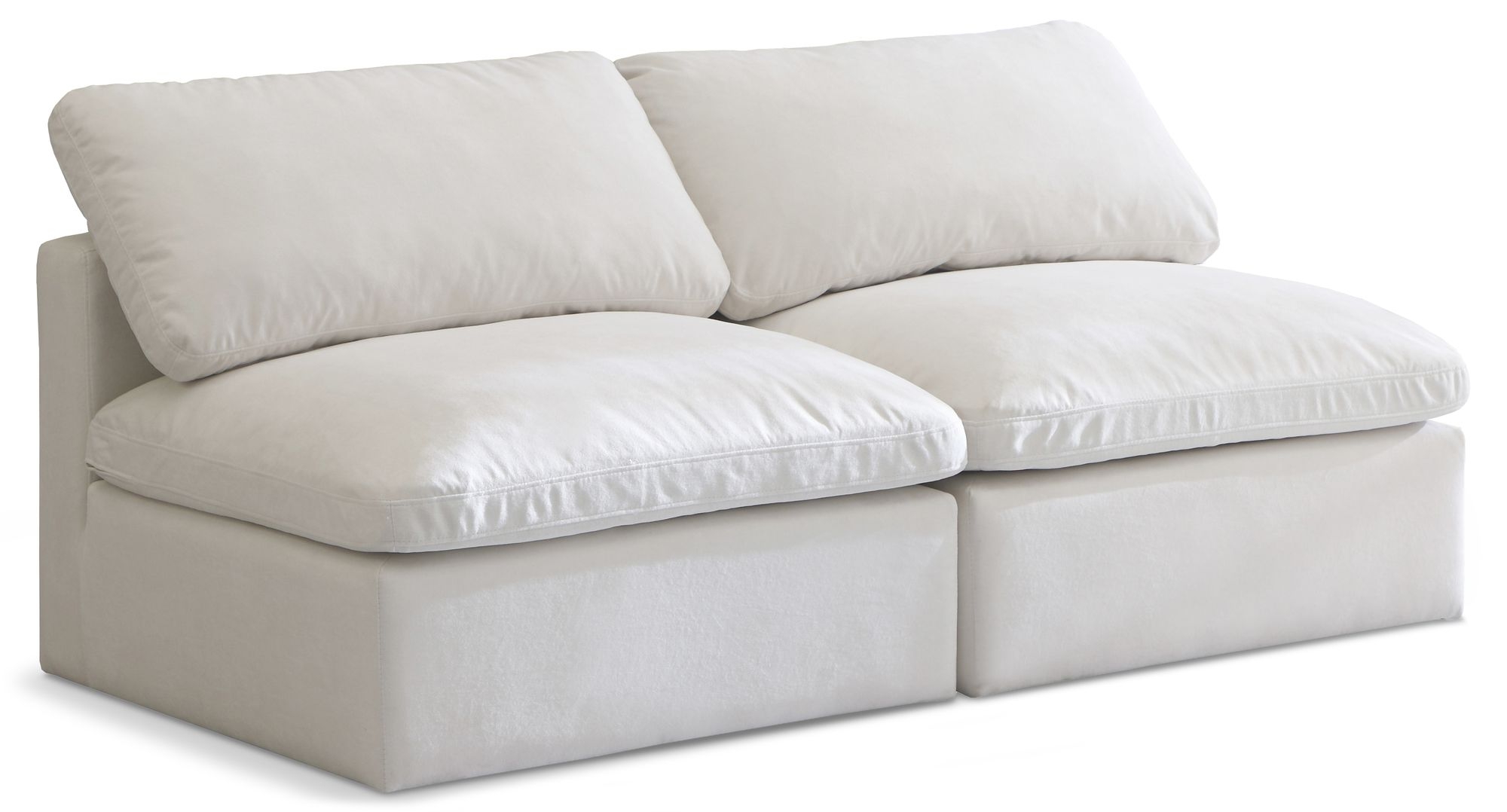 Plush 70" Velvet Standard Comfort Modular Armless Sofa