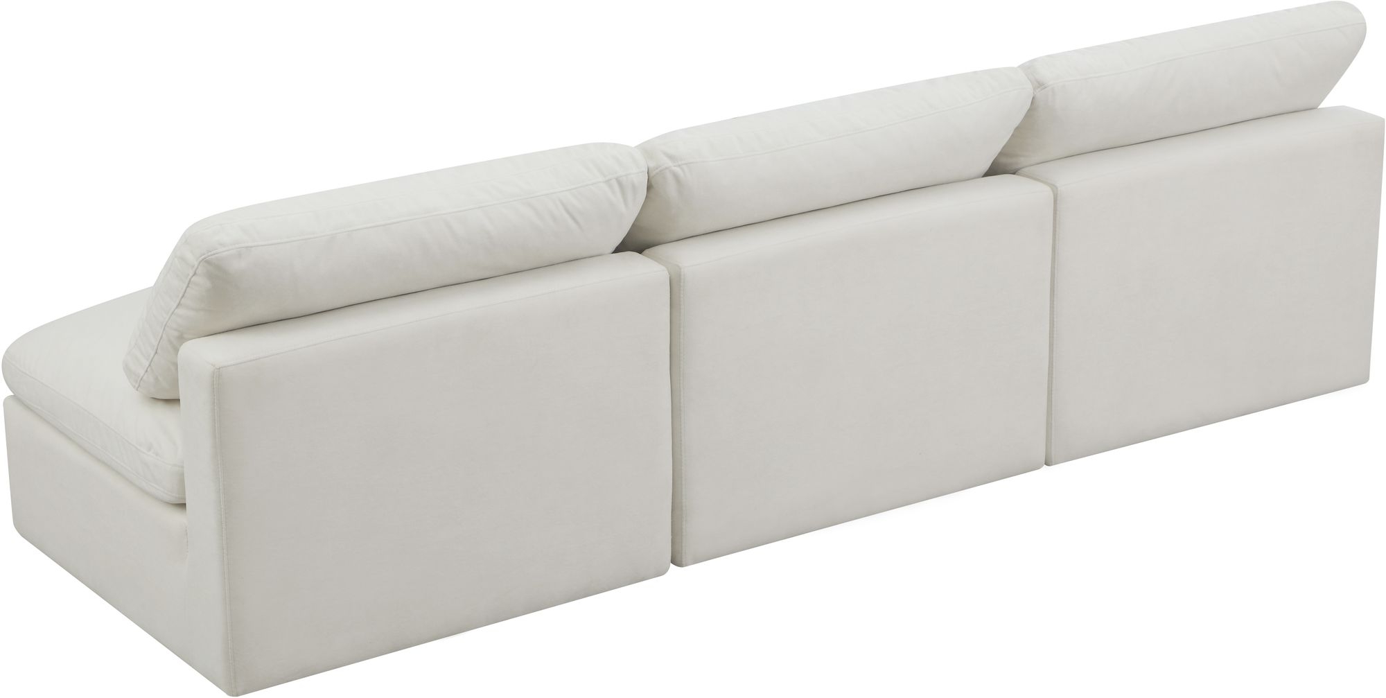 Plush 105" Velvet Standard Comfort Modular Armless Sofa