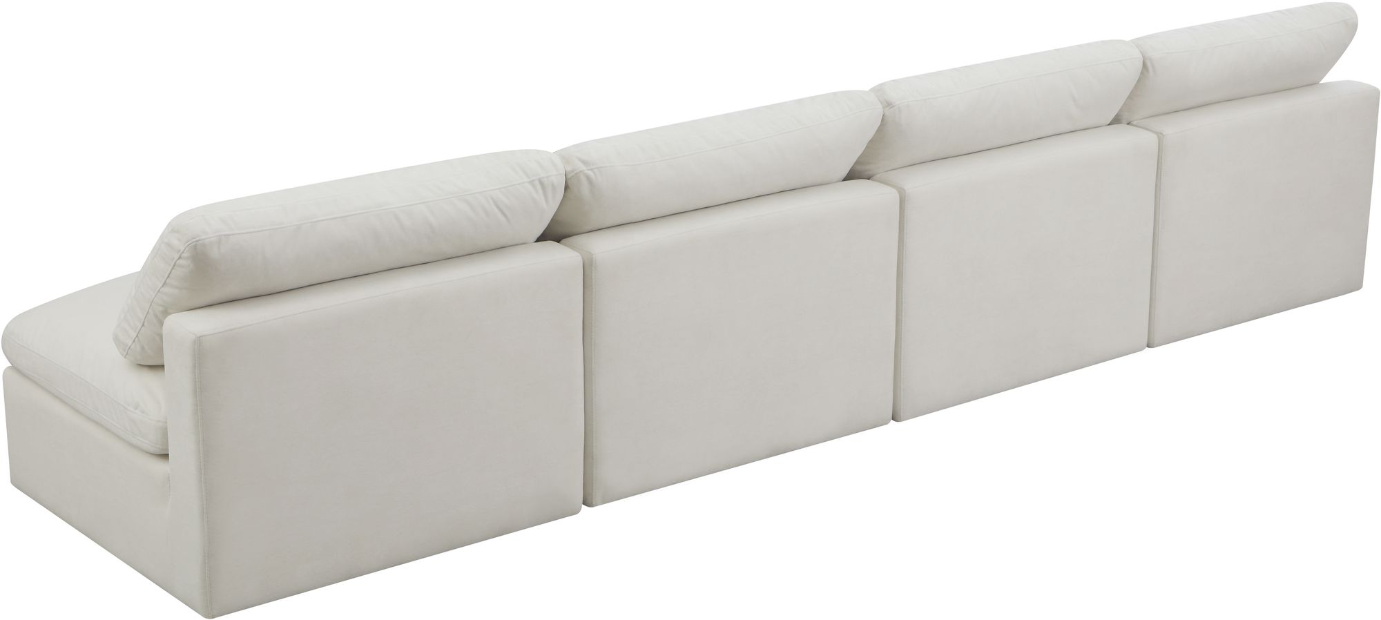 Plush 140" Velvet Standard Comfort Modular Armless Sofa