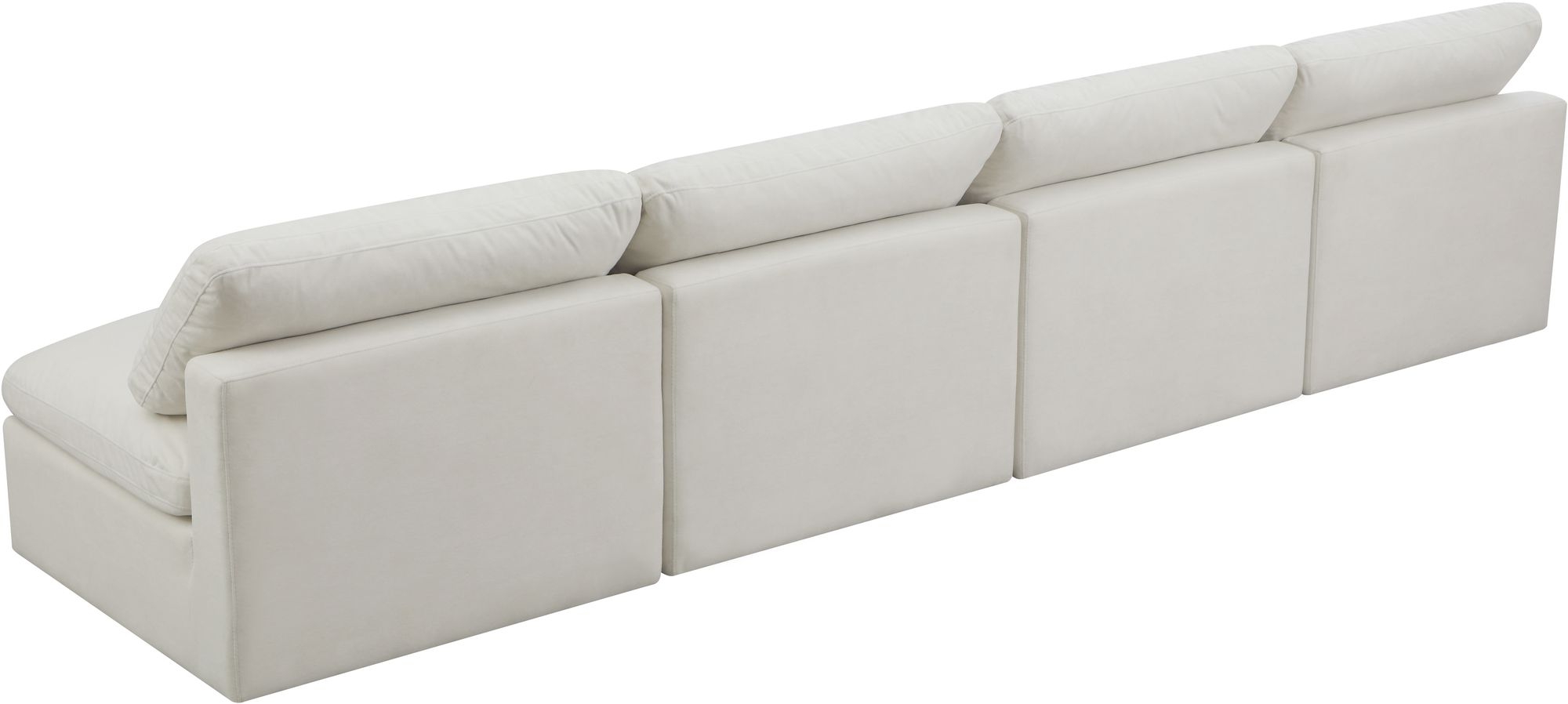 Plush 140" Velvet Standard Comfort Modular Armless Sofa