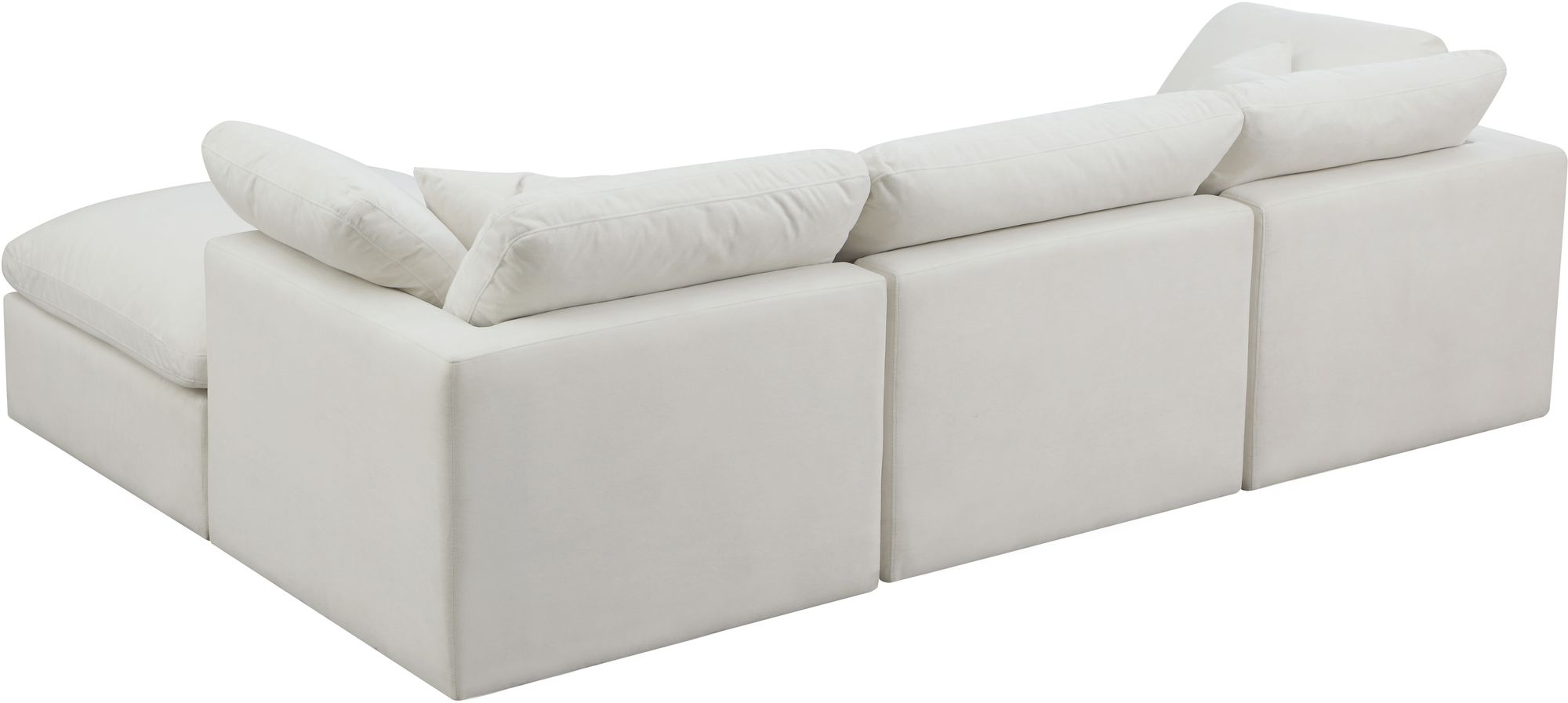 Meridian Plush Velvet Standard Comfort Modular Sofa Back
