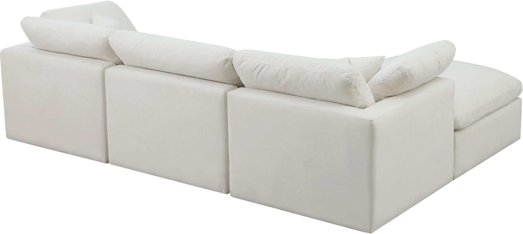 Plush 105" 4-Piece Velvet Standard Comfort Modular Sectional