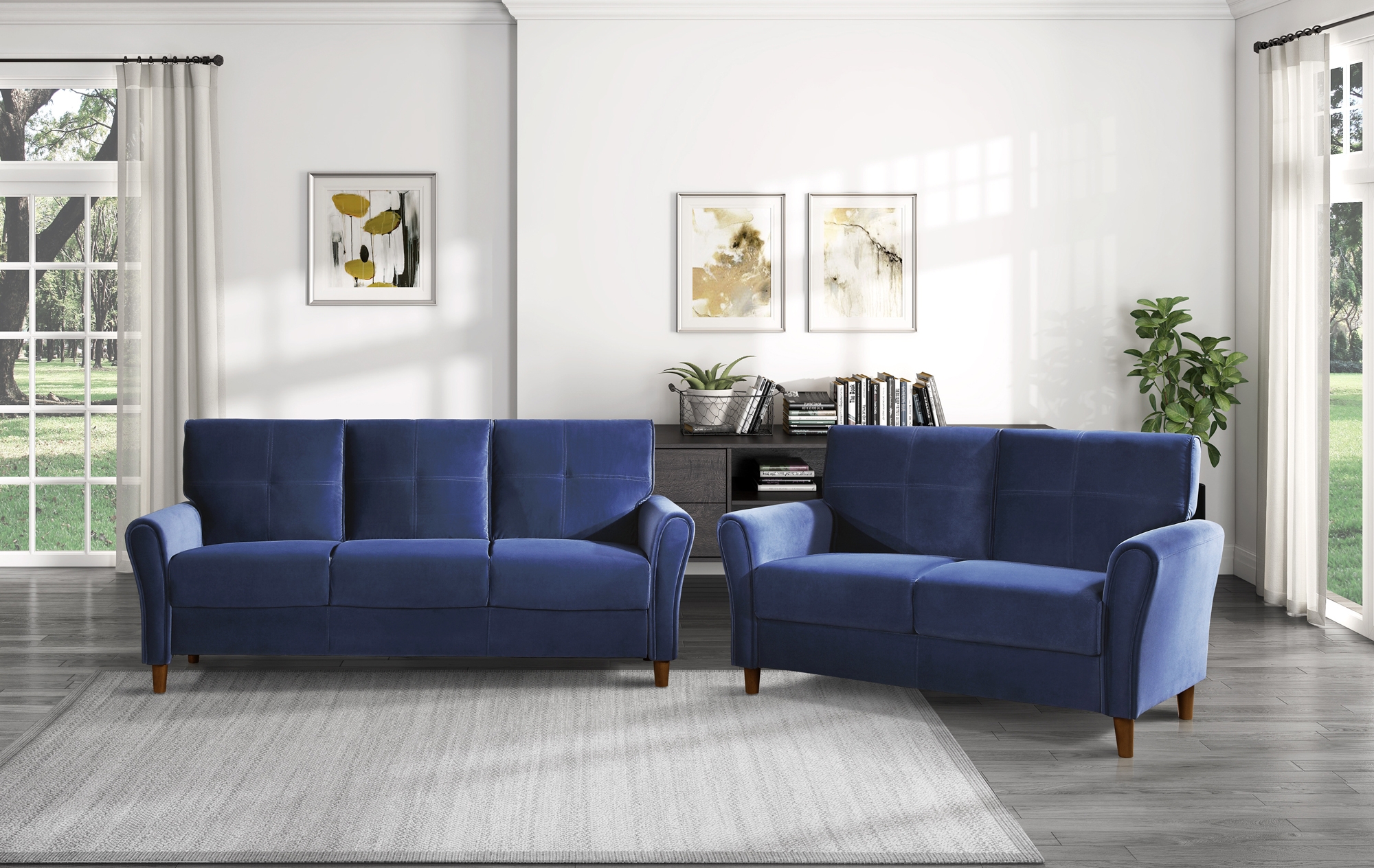 Dunleith Velvet Living Room Set