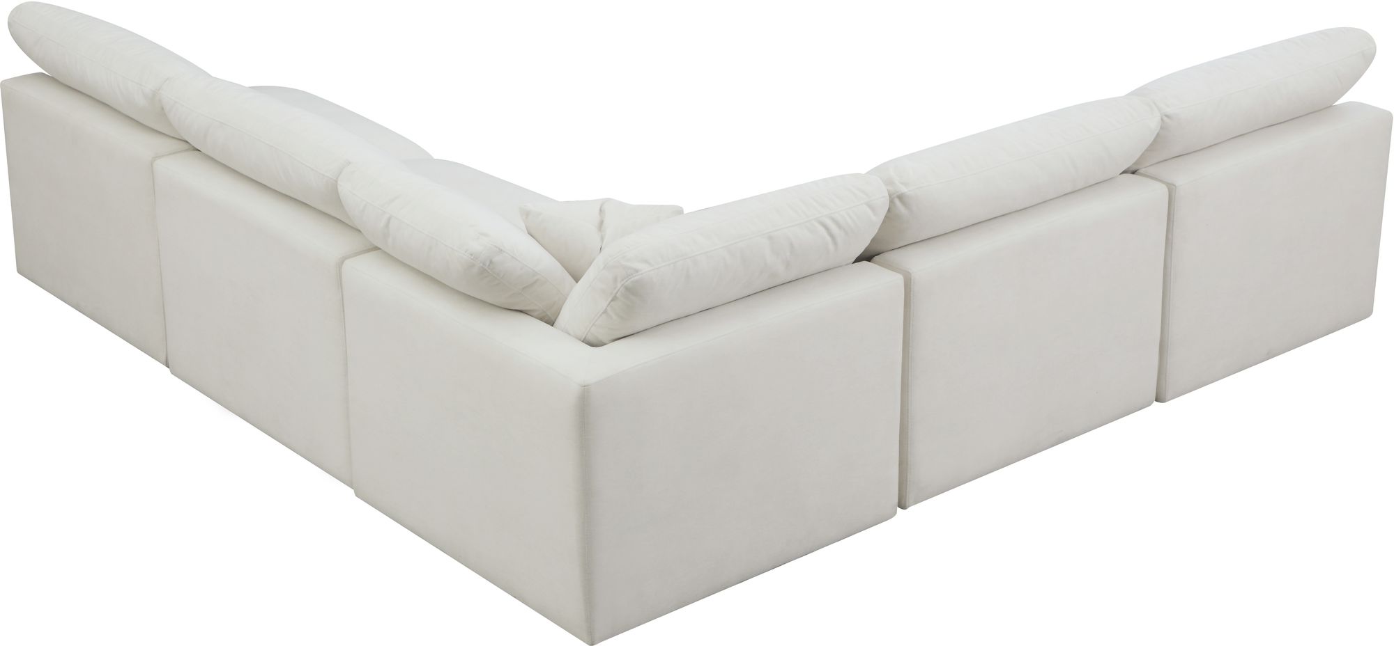 Plush 105" 5-Piece Velvet Standard Comfort Modular Armless Sectional