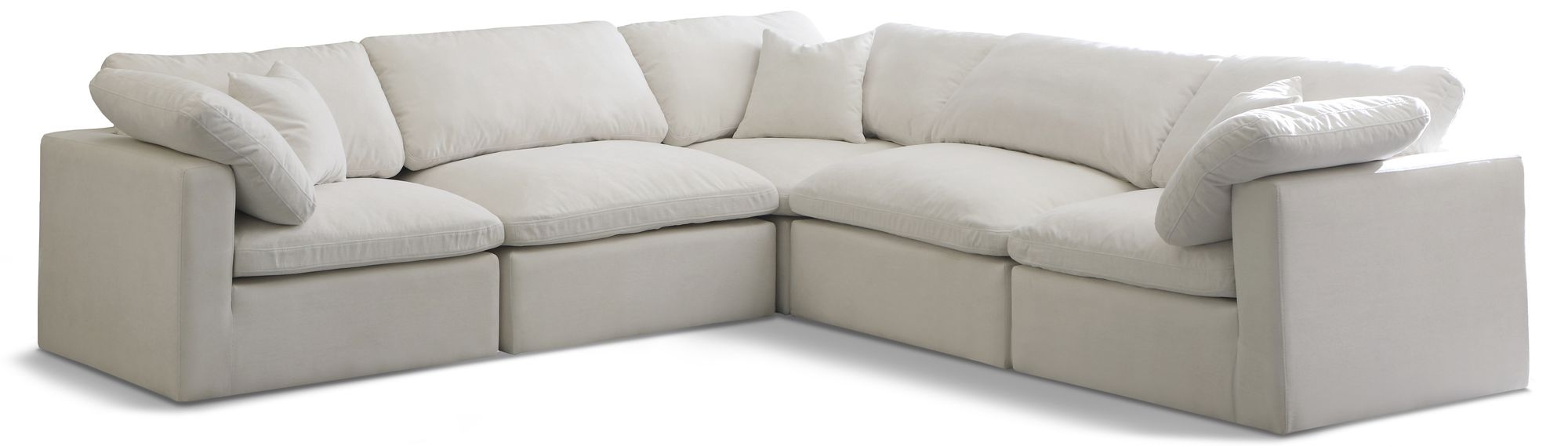 Plush 105" 5-Piece Velvet Standard Comfort Modular Sectional