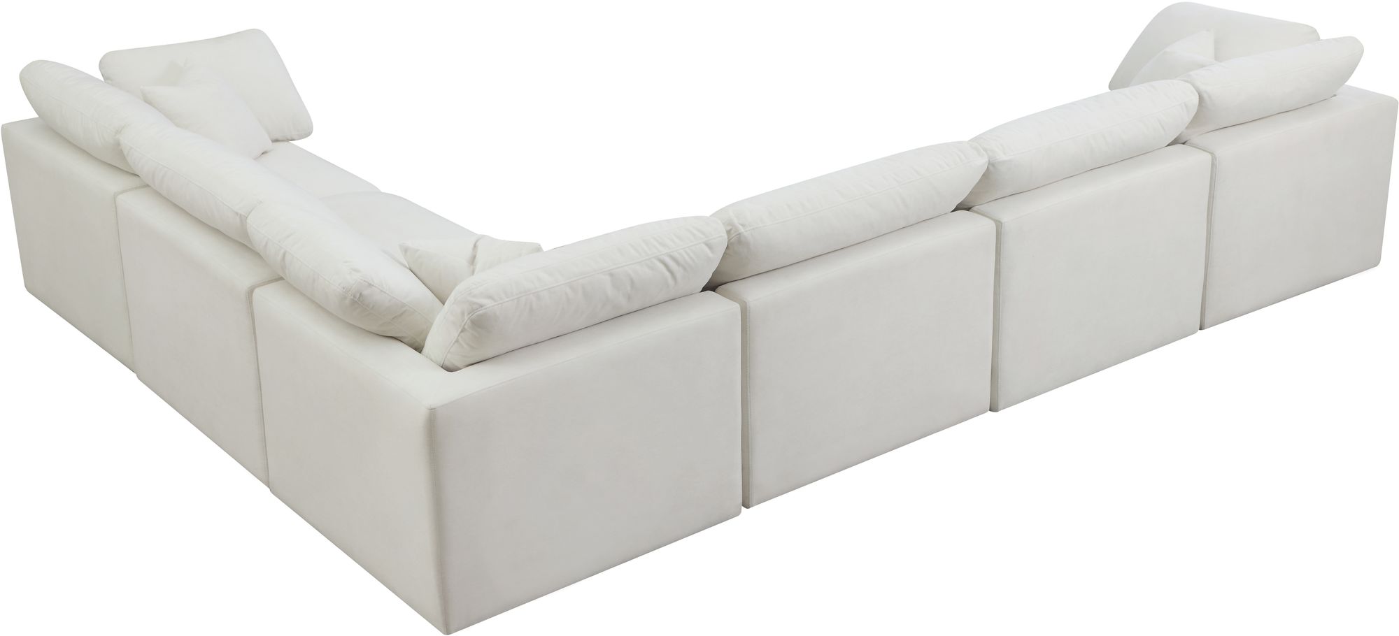 Plush 140" 6-Piece Velvet Standard Comfort Modular Sectional