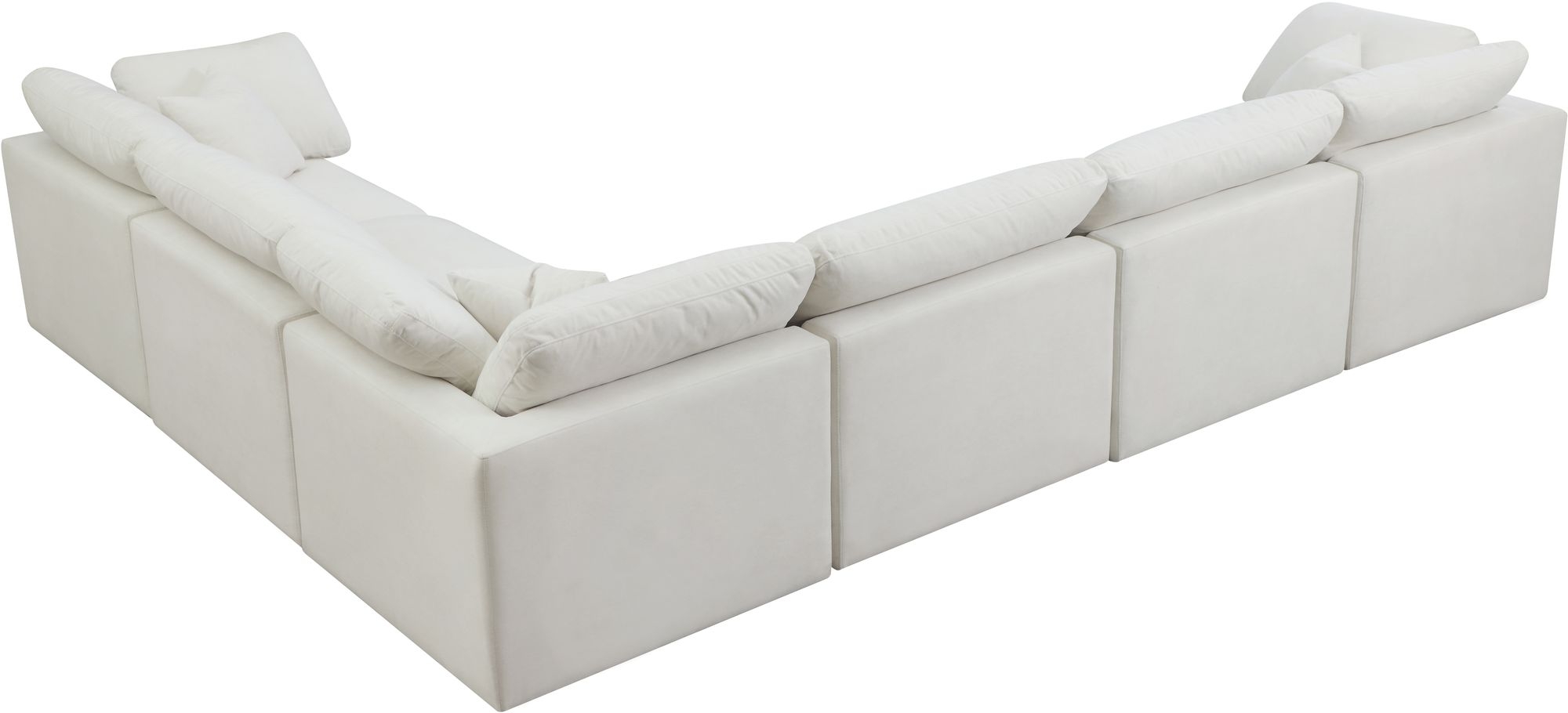 Plush 140" 6-Piece Velvet Standard Comfort Modular Sectional