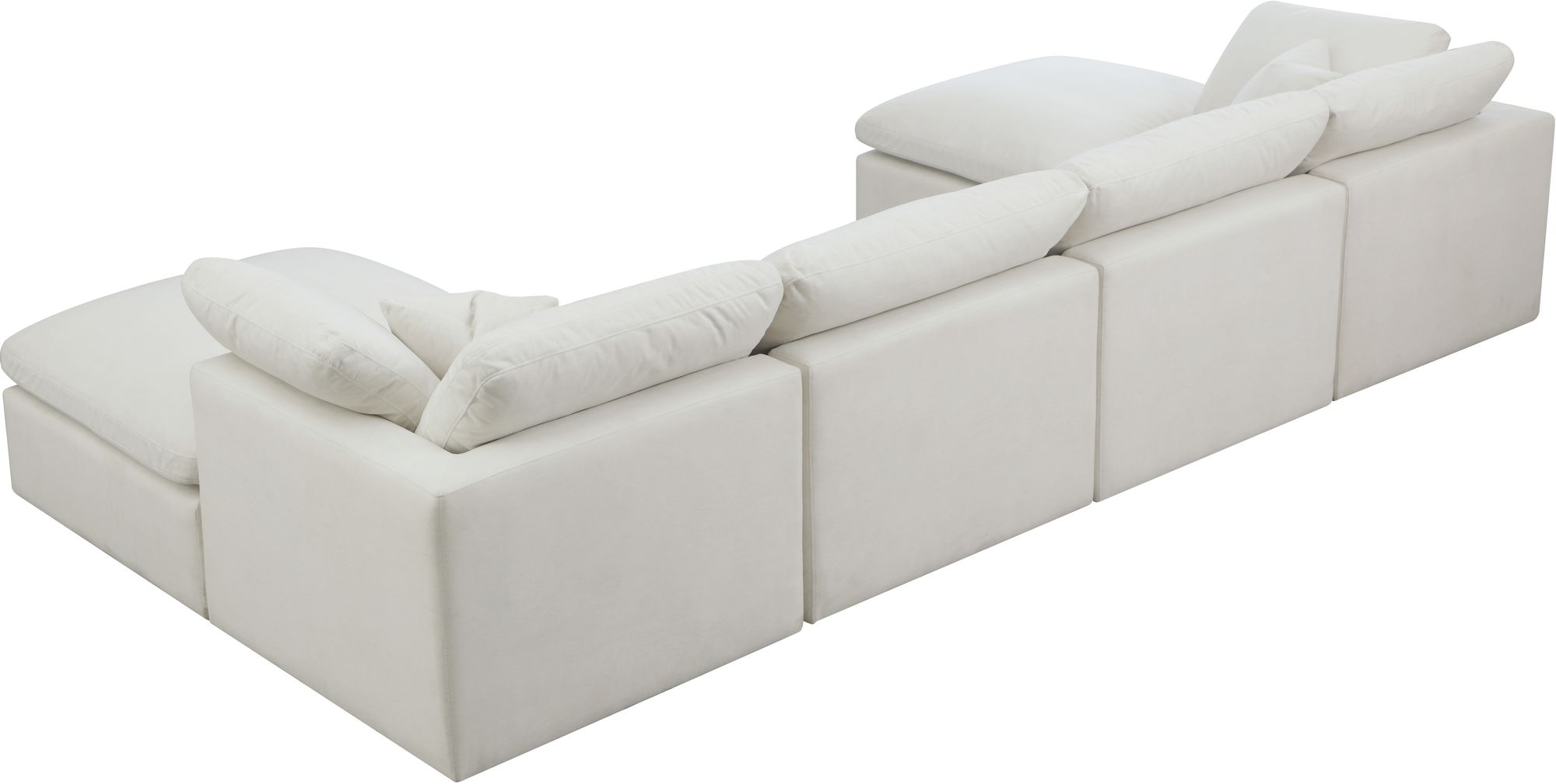 Plush 140" 6-Piece Velvet Standard Comfort Modular U-Shape Sectional