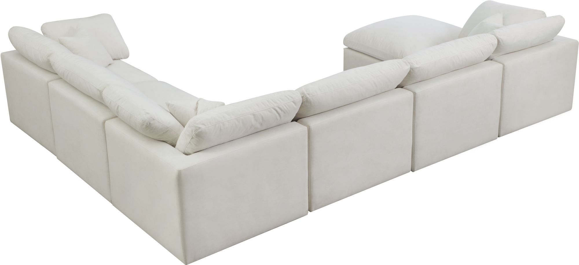 Plush 140" 7-Piece Velvet Standard Comfort Modular Sectional