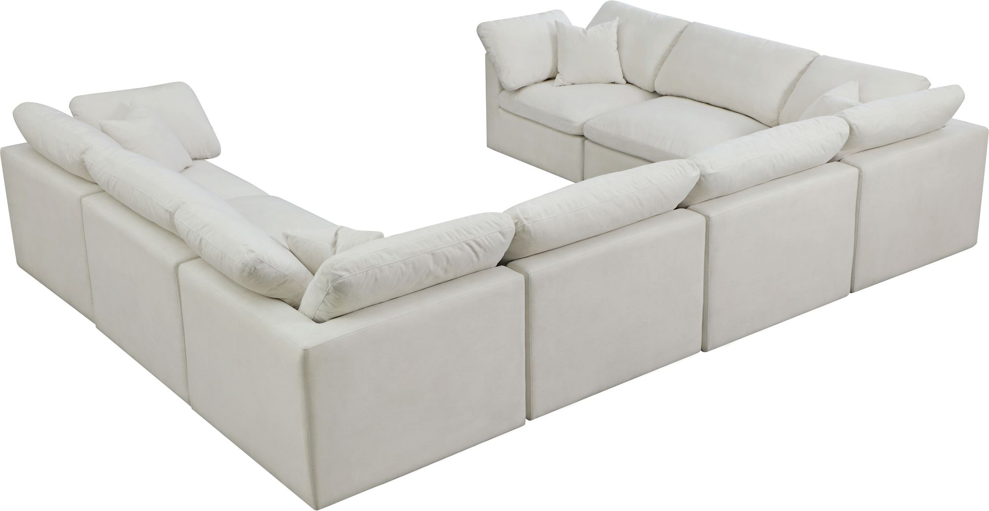 Plush 140" 8-Piece Velvet Standard Comfort Modular Sectional