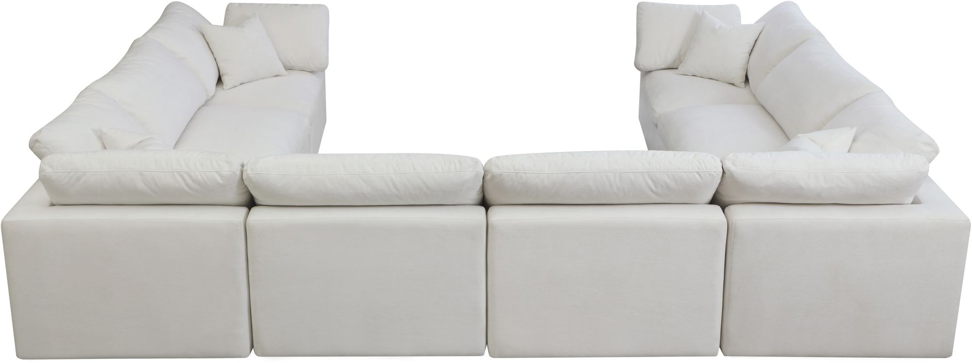 Plush 140" 8-Piece Velvet Standard Comfort Modular Sectional