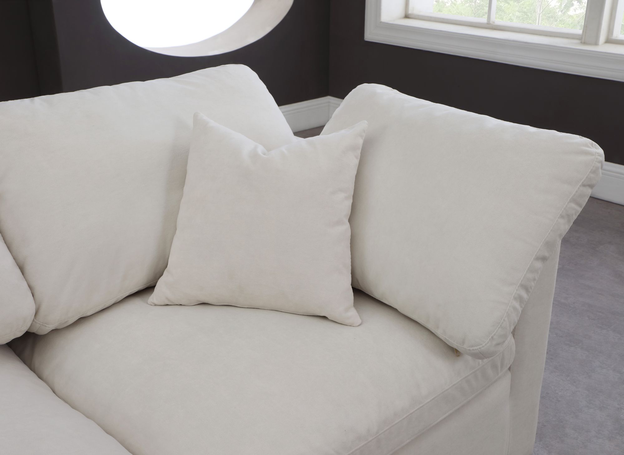 Plush 140" 8-Piece Velvet Standard Comfort Modular Sectional