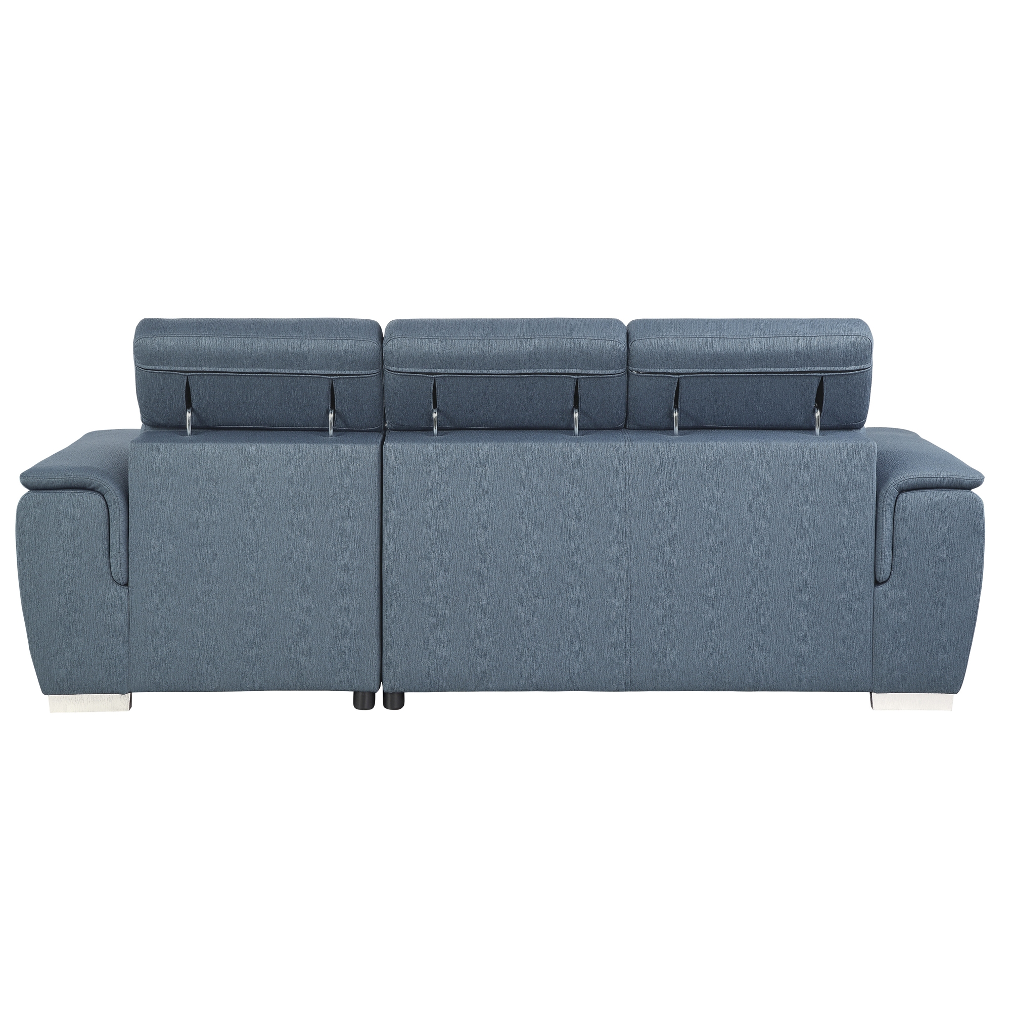 Berel Fabric 2-Piece Sectional with Pull-out Bed and Adjustable Headrests