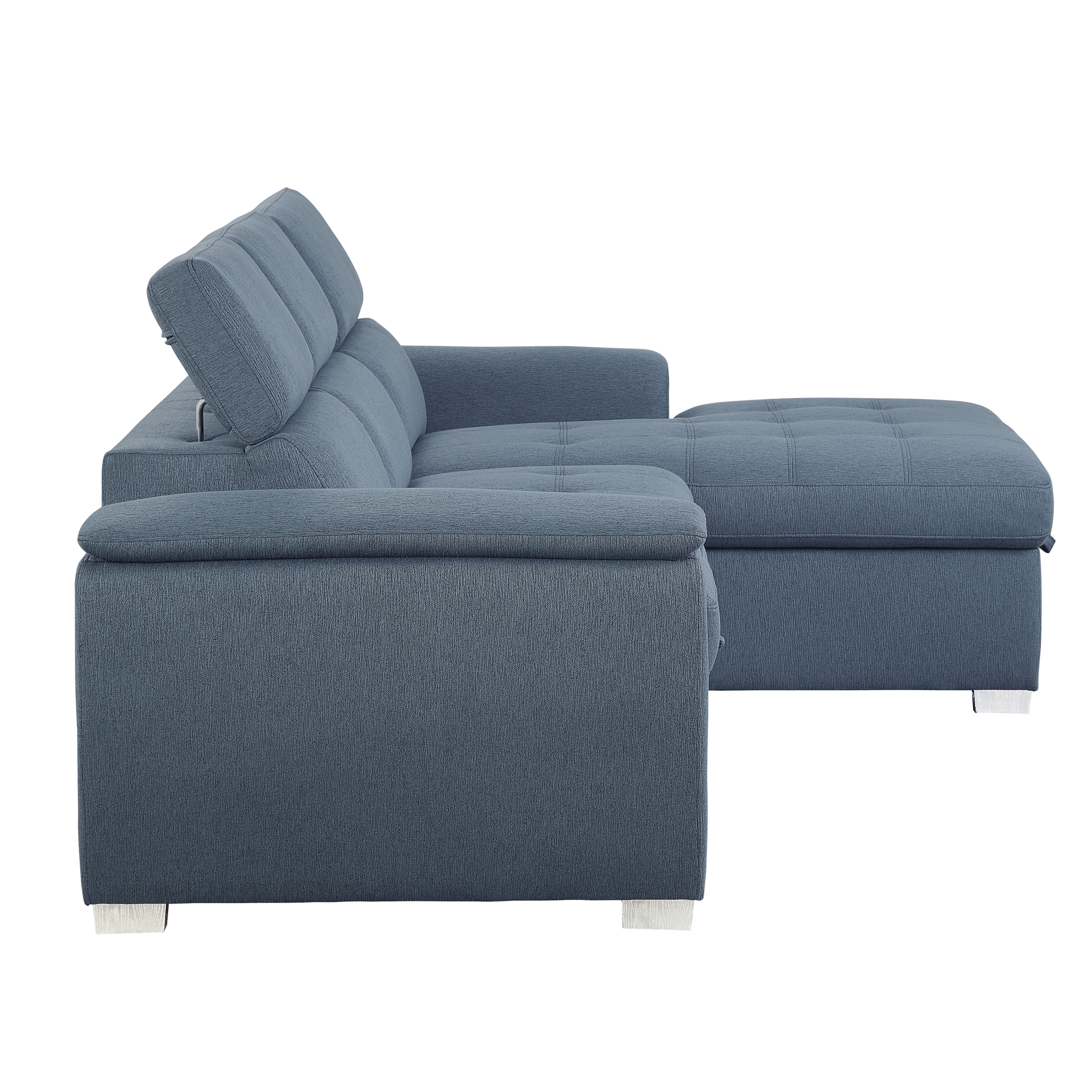 Berel Fabric 2-Piece Sectional with Pull-out Bed and Adjustable Headrests