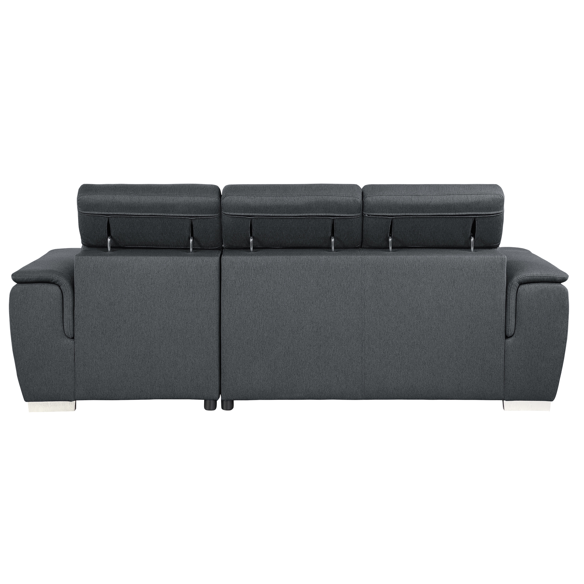 Berel Fabric 2-Piece Sectional with Pull-out Bed and Adjustable Headrests