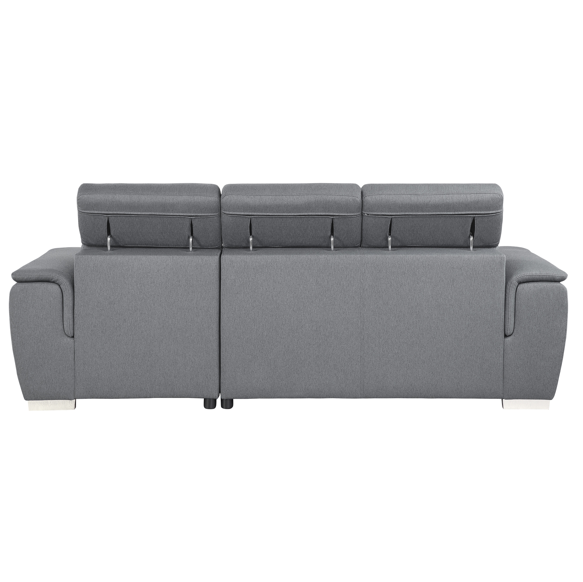 Berel Fabric 2-Piece Sectional with Pull-out Bed and Adjustable Headrests