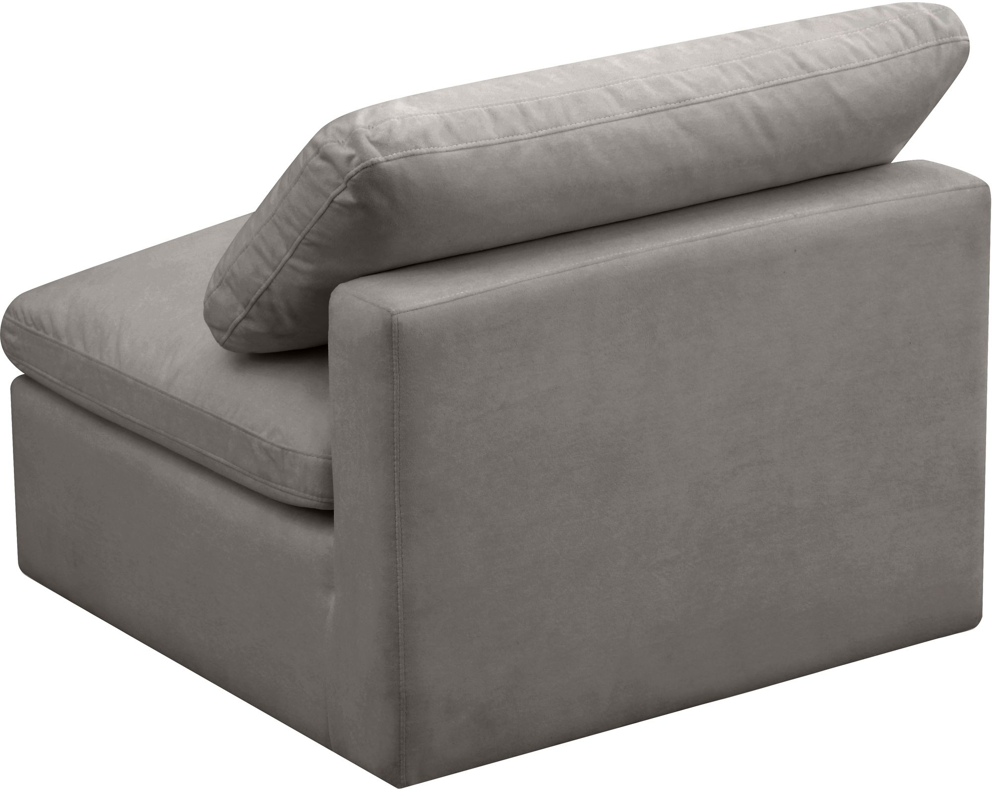 Plush Velvet Standard Comfort Modular Armless Chair
