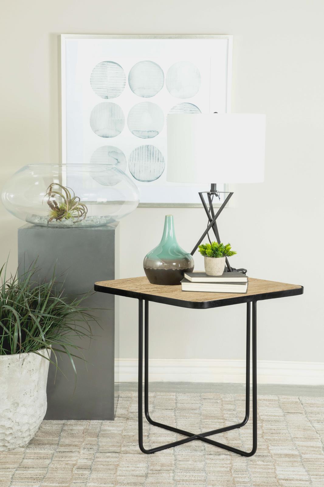 Elyna Square Marble Top Accent Table