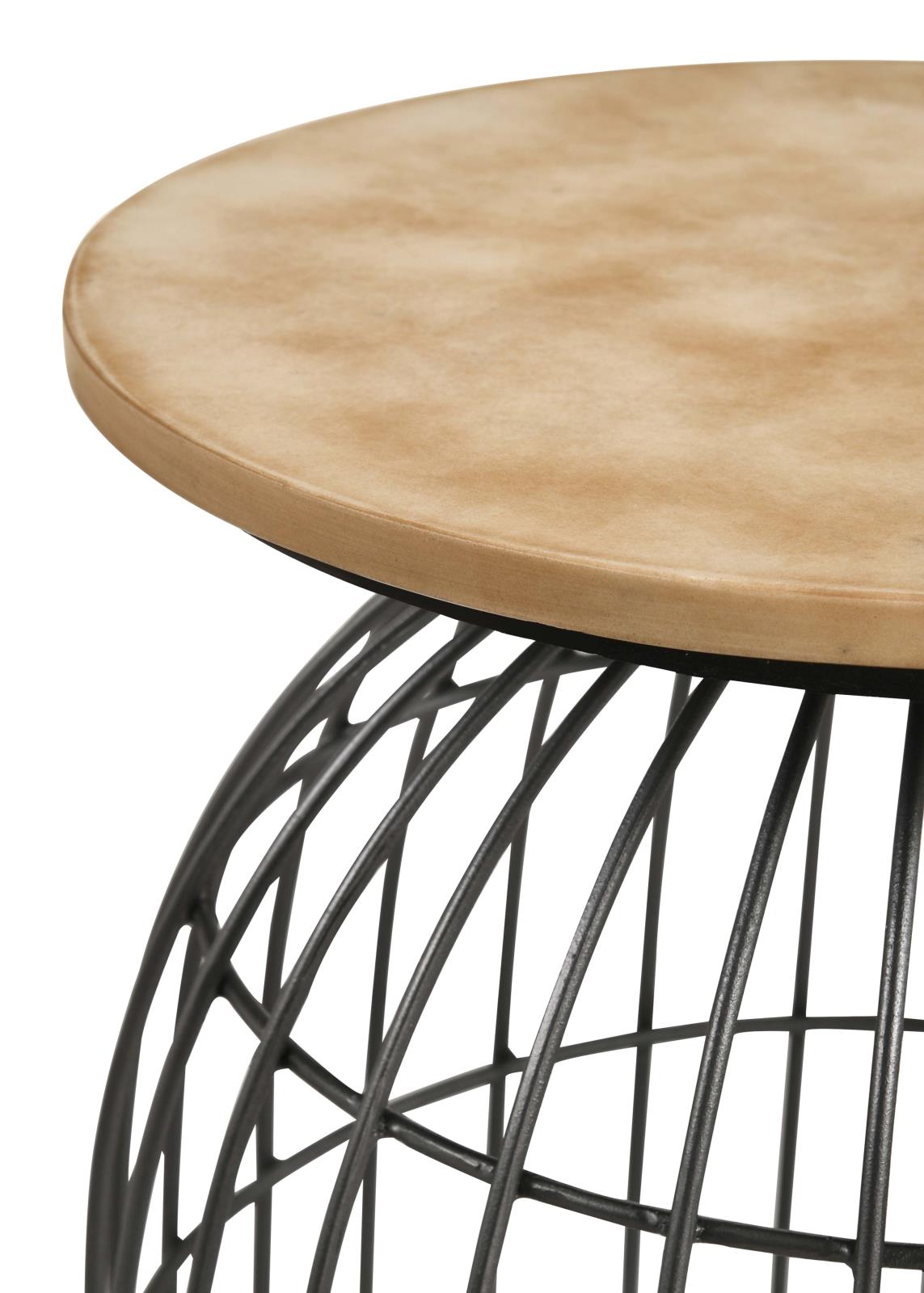 Bernardo Round Accent Table with Bird Cage Base