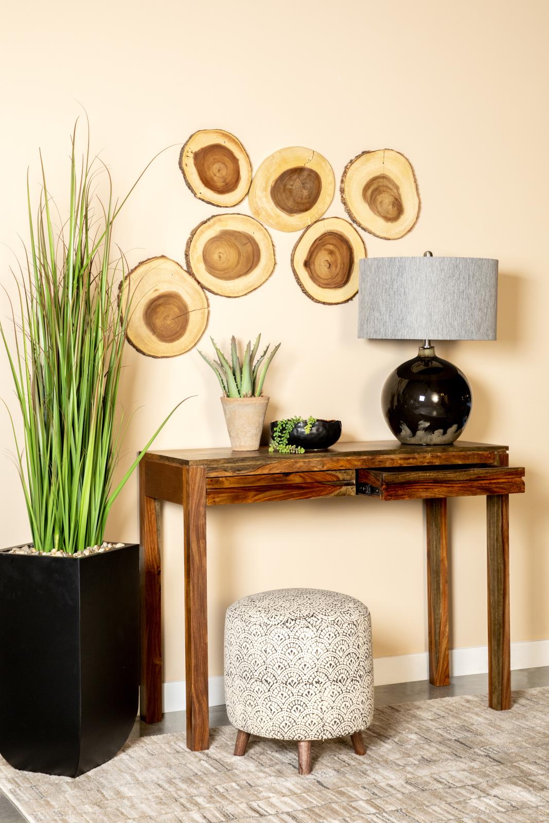 Jamesia Rectangular 2-drawer Wood Console Table