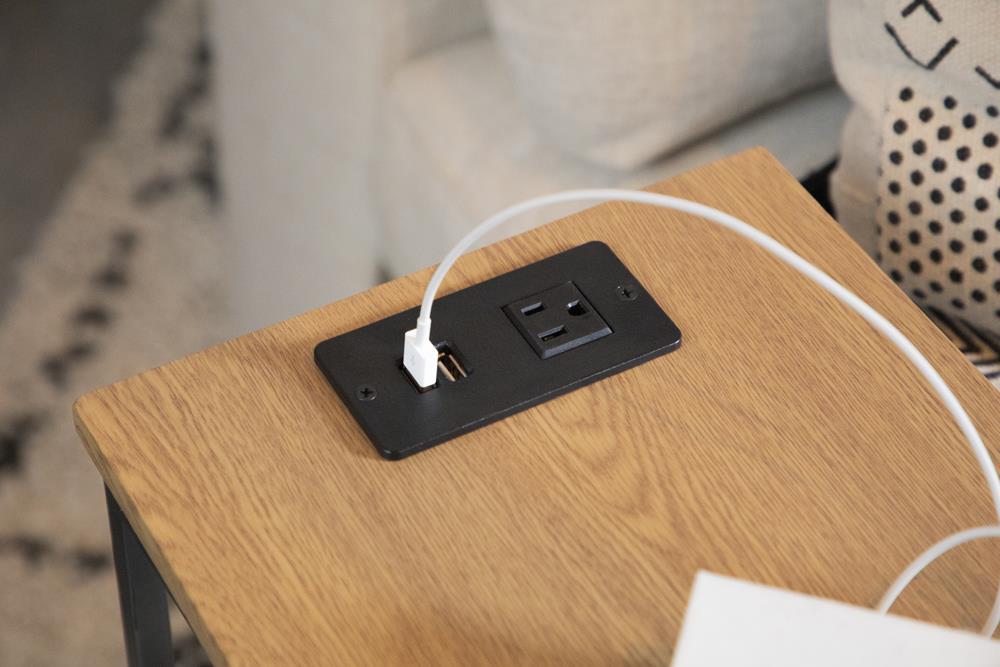 Rudy Snack Table with Power Outlet