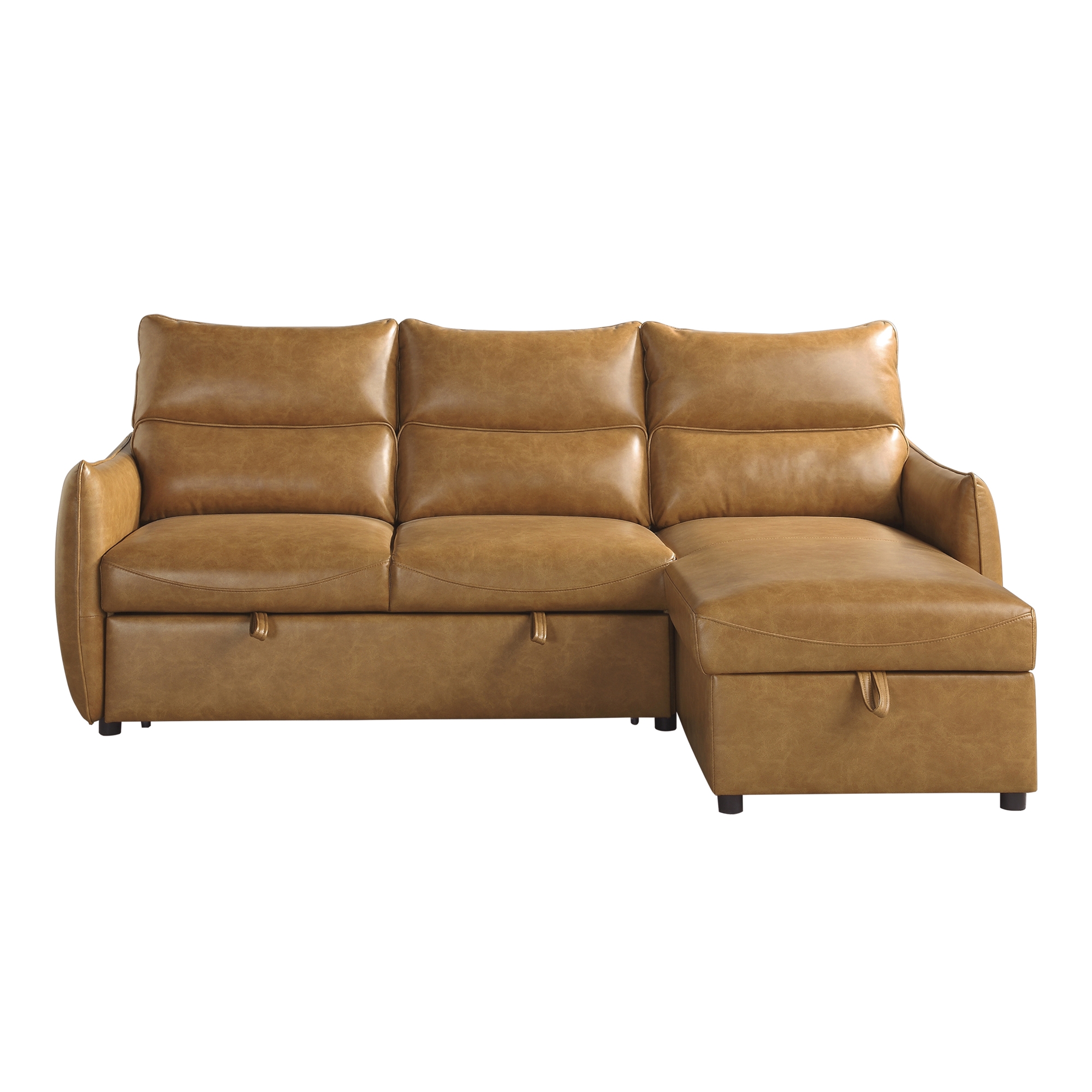 Delara Leatherette Reversible Sectional with Pull-out Bed and Hidden Storage