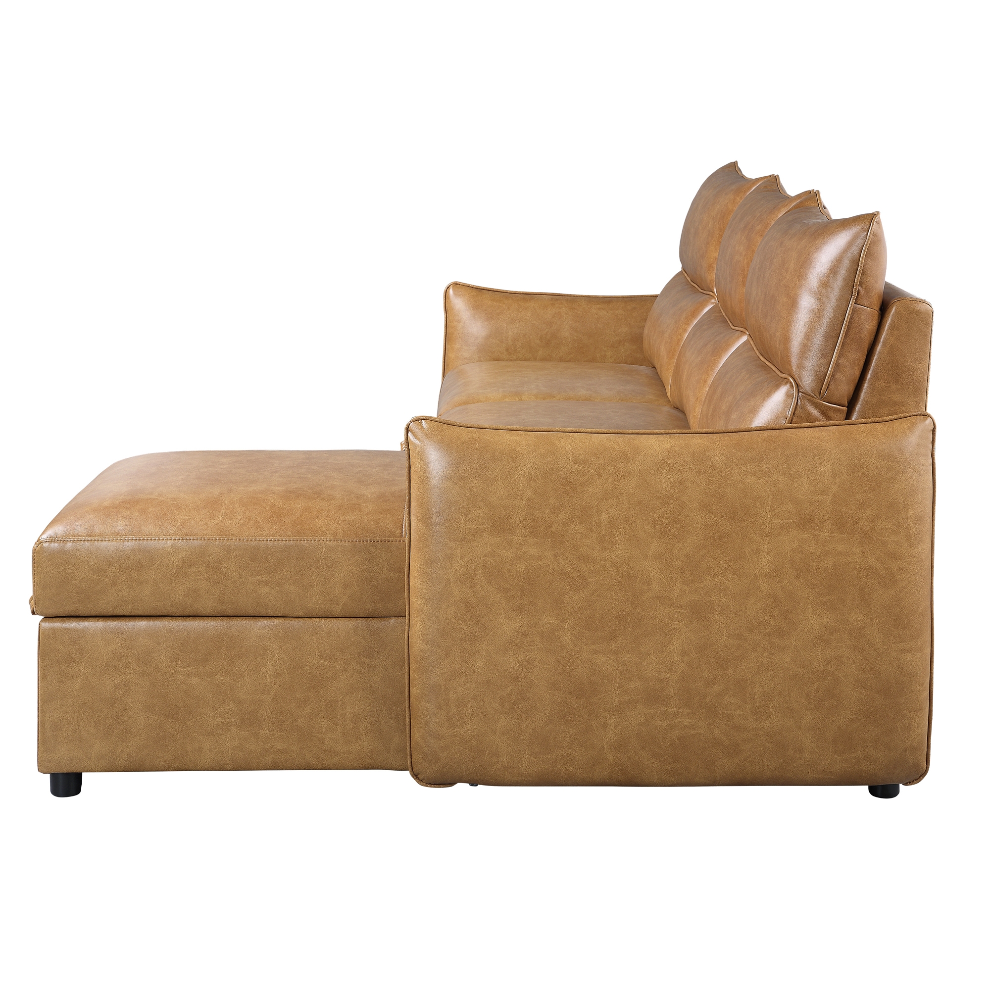 Delara Leatherette Reversible Sectional with Pull-out Bed and Hidden Storage