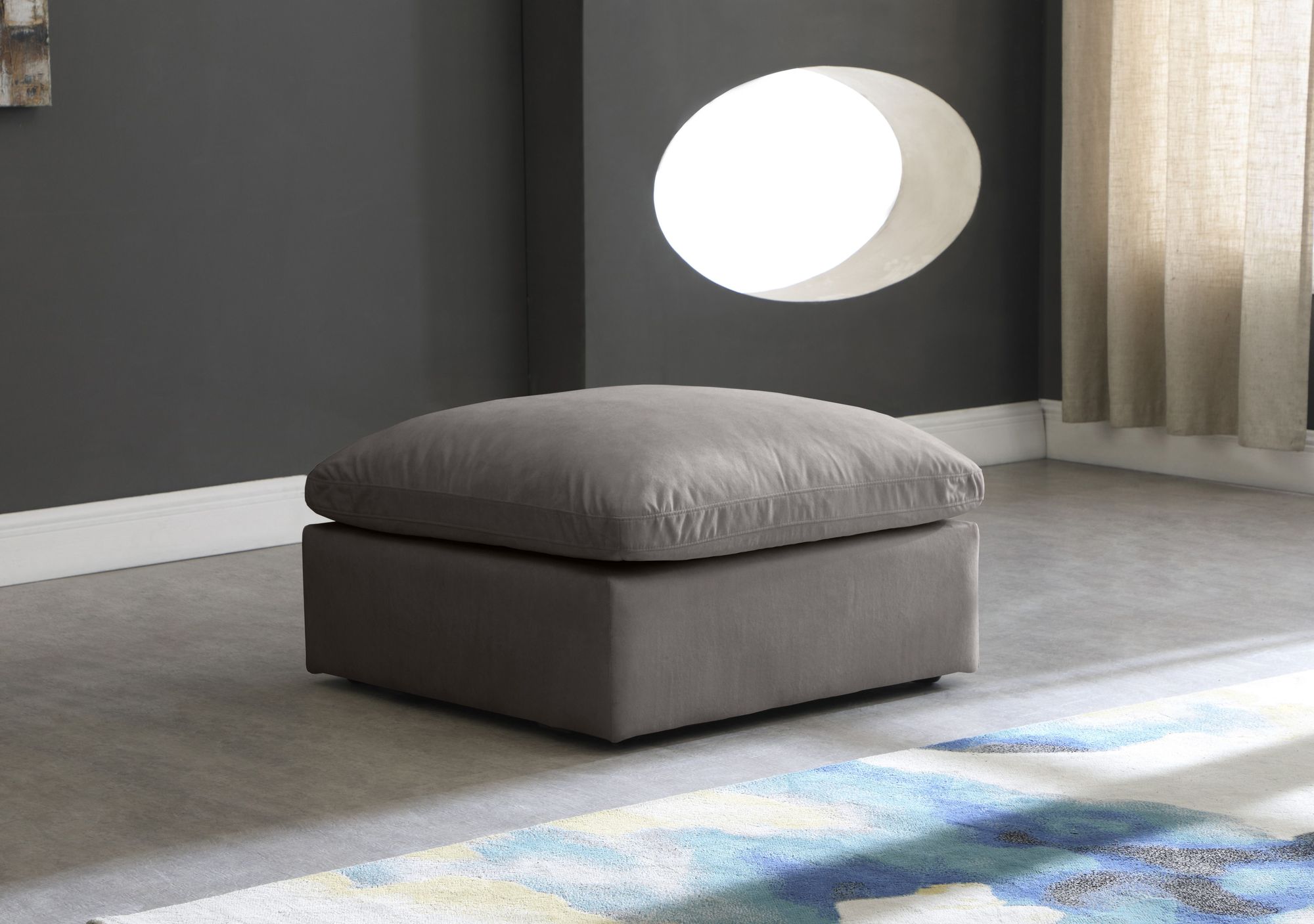 Plush Velvet Standard Comfort Modular Ottoman