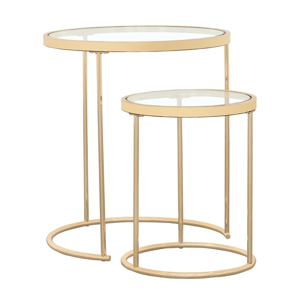 Maylin 2-piece Round Glass Top Nesting Tables