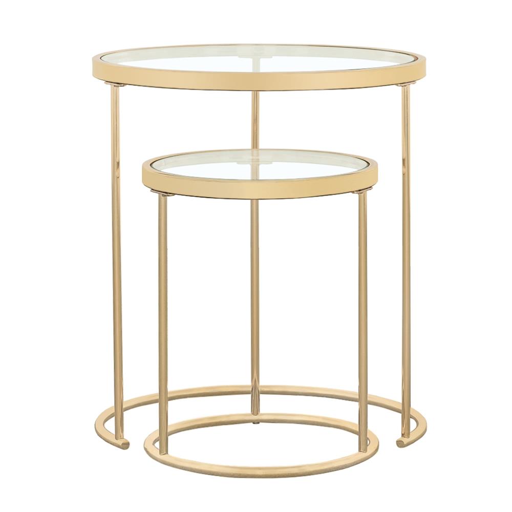 Maylin 2-piece Round Glass Top Nesting Tables
