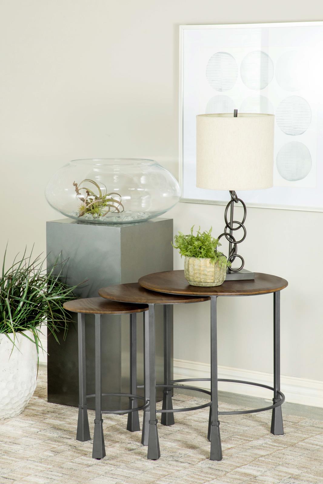 Deja 3-piece Round Wood Nesting Table