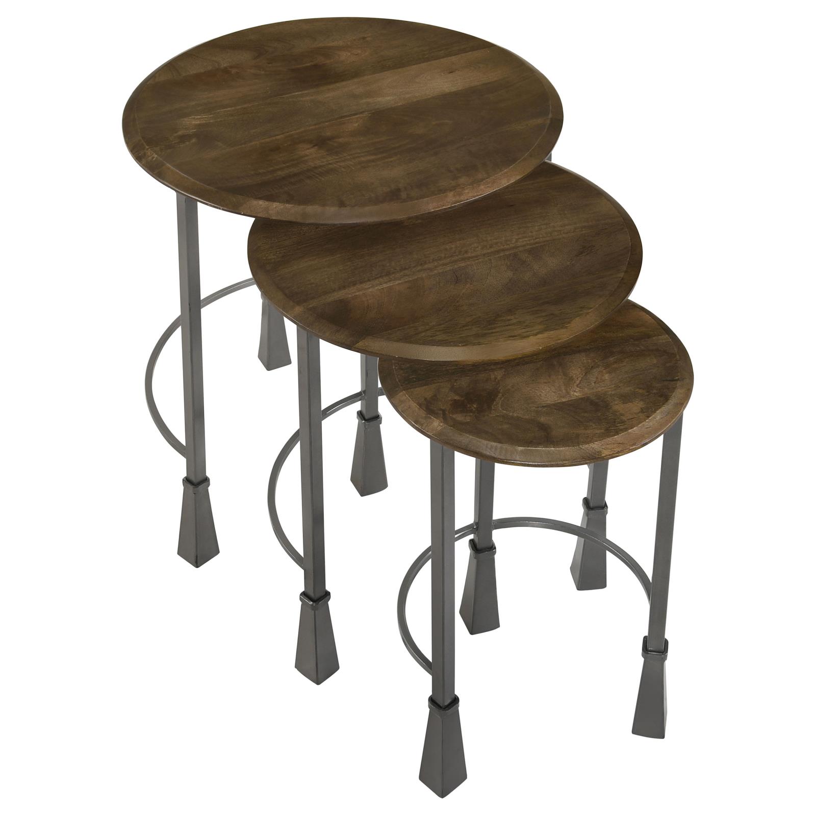 Deja 3-piece Round Wood Nesting Table