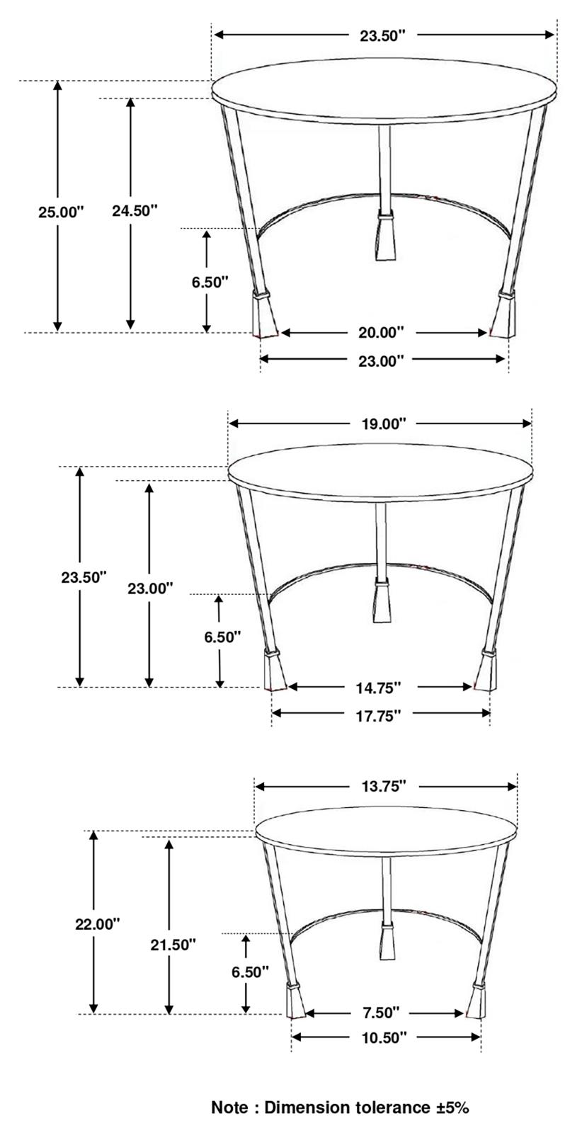 Deja 3-piece Round Wood Nesting Table