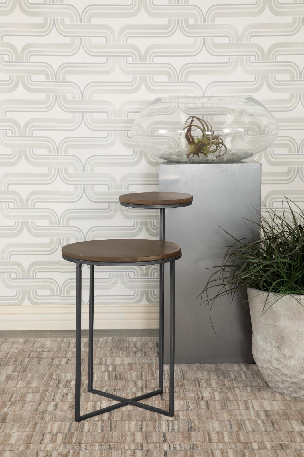 Yael Round Wood Accent Table