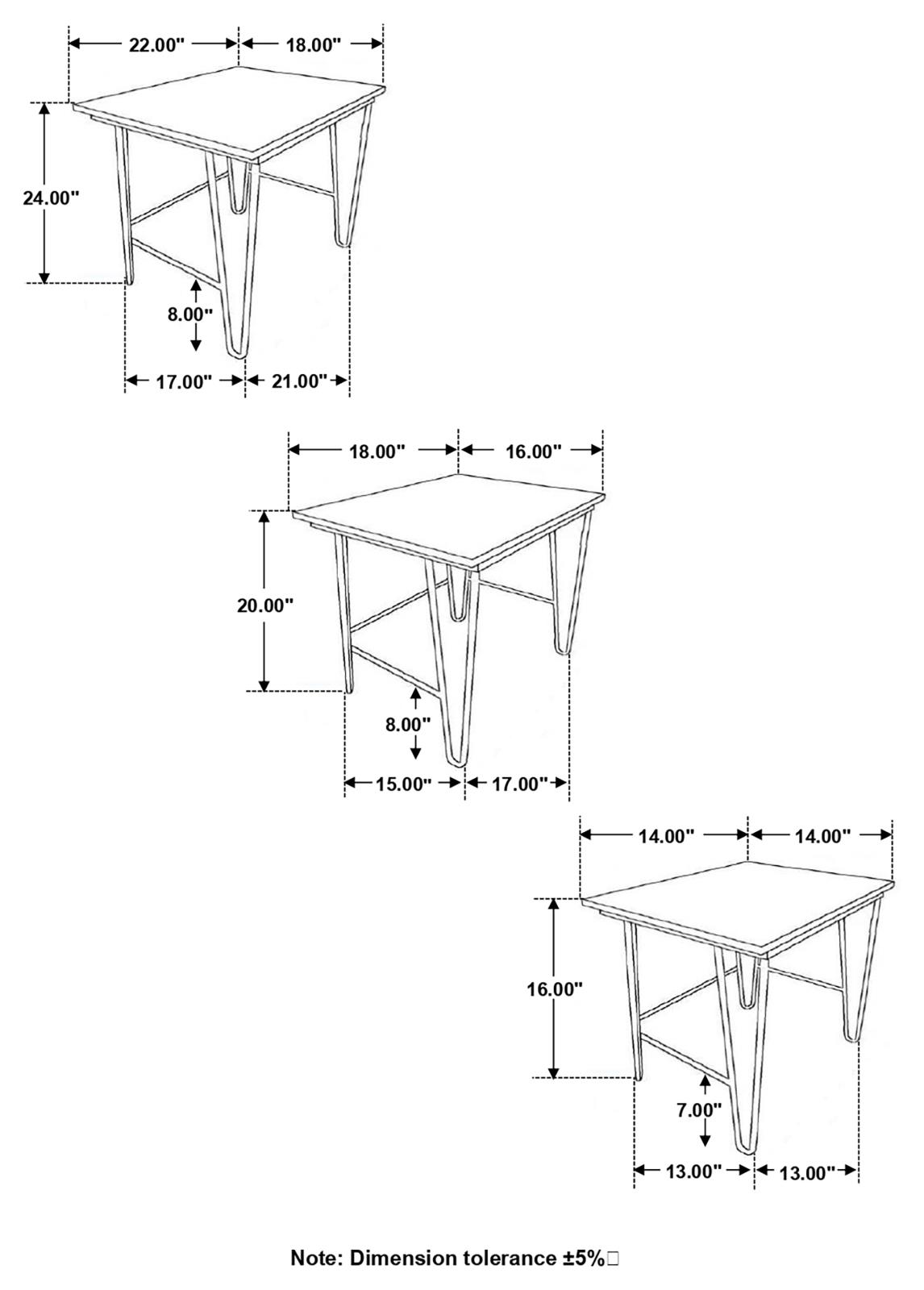 Nayeli 3-piece Nesting Table with Hairpin Legs