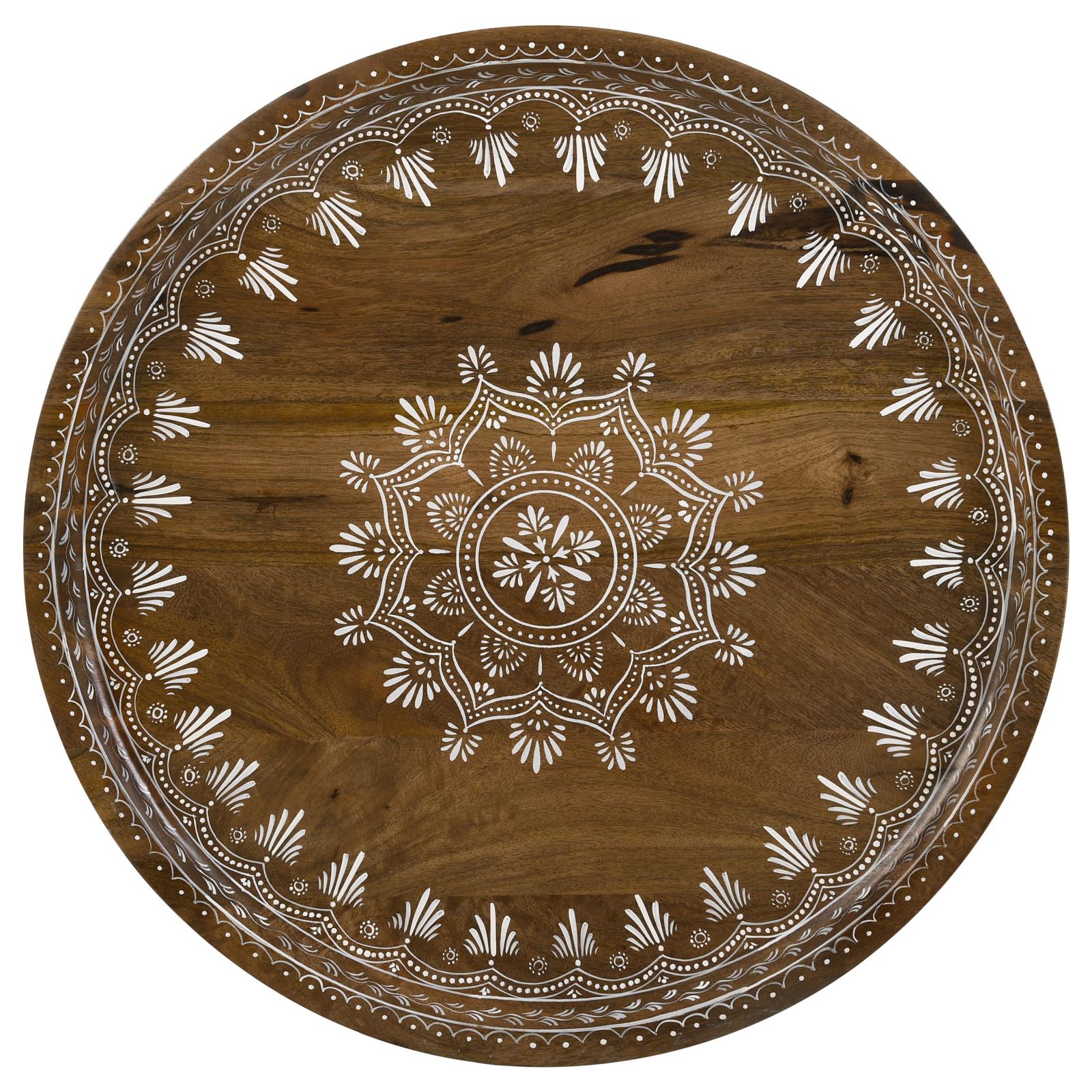 Nuala 2-piece Round Wood Nesting Table with Tripod Tapered Legs